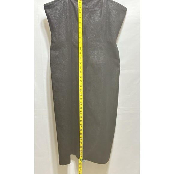 BCBG Maxazria Jean L Black Denim Spaghetti Polka Dot‎ Strap Dress - No Size Tag - Picture 3 of 11